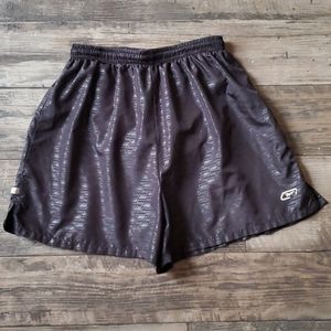 Vintage Reebok Playdry Shiny Black Athletic Shorts